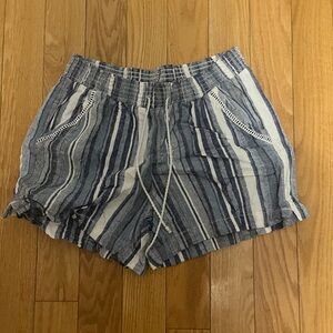 Striped Blue/White Linen Shorts